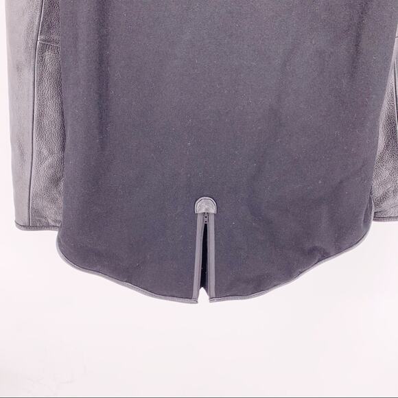 Nike Sample Black Leather High Low Zip Up Jacket - Picture 6 of 11
